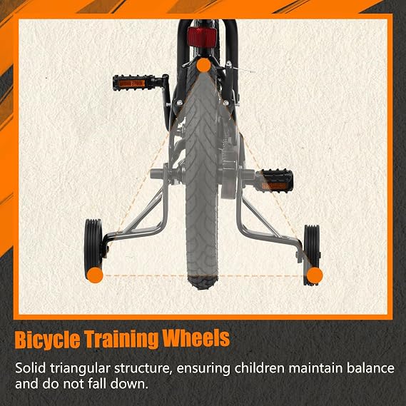 Glerc Kids Bike for Ages 1-4 Years Old, 12 Inch BMX Style Kids Bicycle with Training Wheels, Boys Bike for Children and Toddler, Black