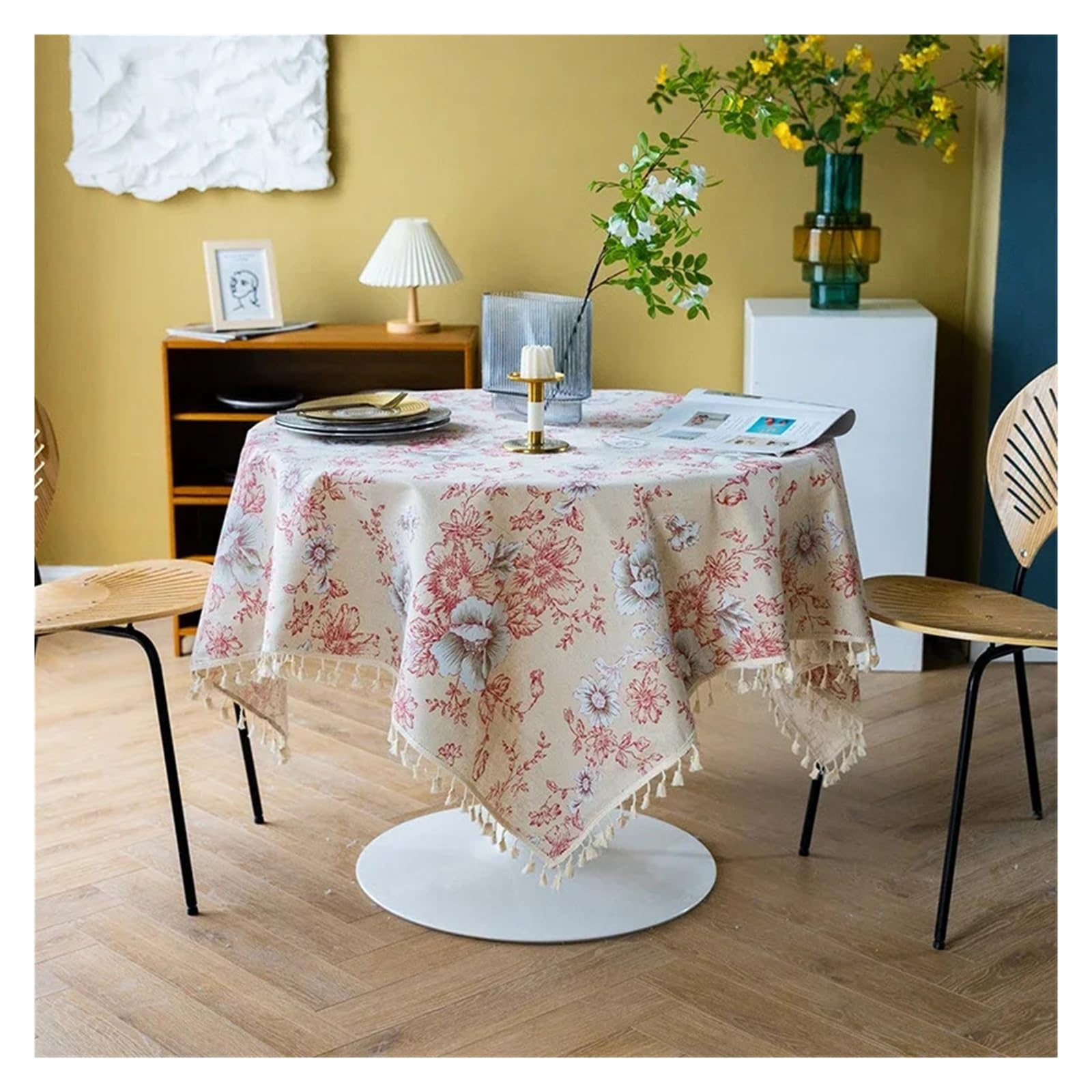 CYMMIYT Lace Tablecloth Rectangle Table Covers For Living Room Kitchen Dinner Picnic Tabletop Home Decorations(Color 3,140x200cm)