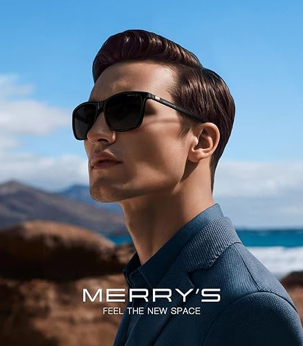Miniatura 89 de MERRY'S S8286 Lentes de sol polarizados de aluminio, unisex, estilo de época, para hombres y mujeres 0c03 Marco negro/lente de espejo verde/patillas
