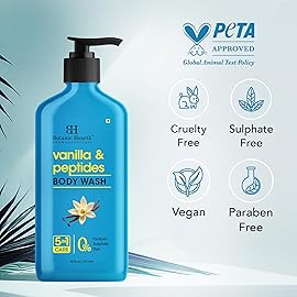 Botanic Hearth Vanilla Body Wash - Hydrating 5-in-1 Shower Gel with Warm Vanilla Aroma, Gentle Daily Cleanser for All Skin Types, Sulfate & Paraben Free - 16 fl oz