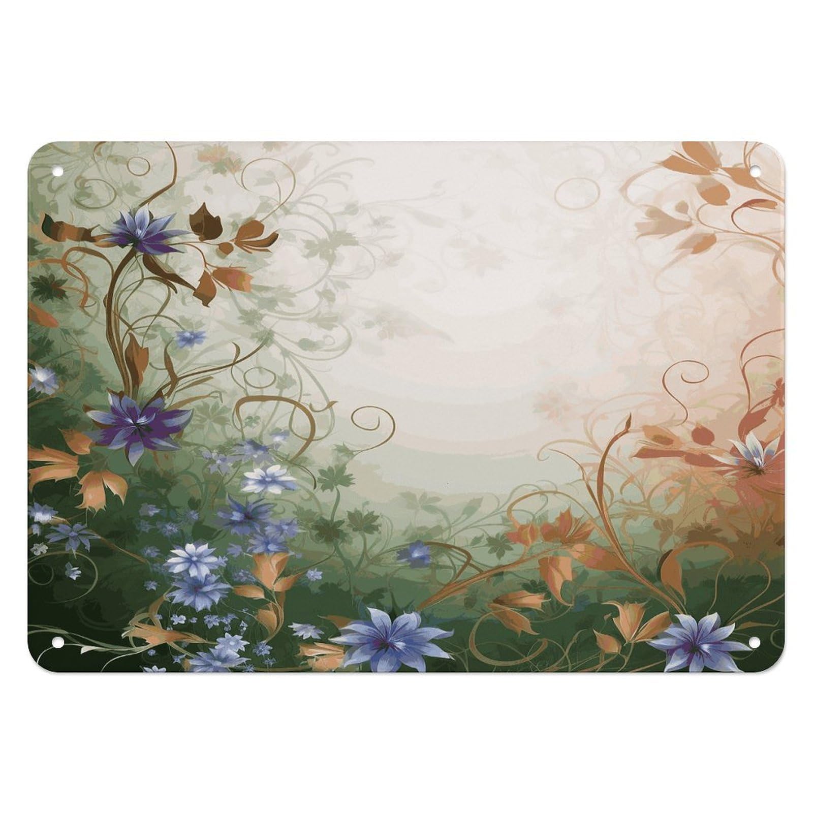 Fodpand Style Floral Swirls Ivy Retro Vintage Metal Tin Sign,Wall Art Decor Garden Plaque Poster For Bedrooms Yard Bars Pubs Patios Porches 7.9X5.5 Inch