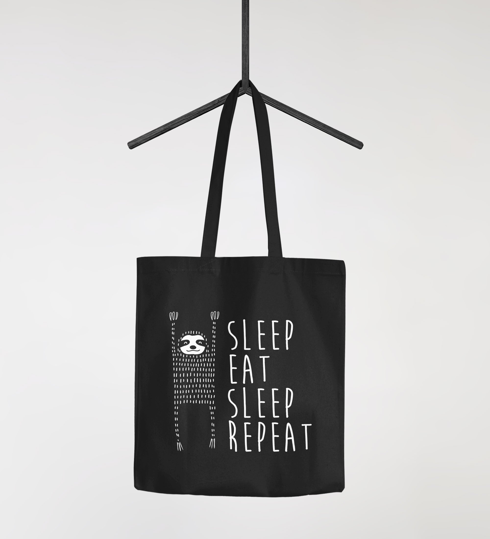 Jutebeutel Mit Faultier-Motiv »Sleep Eat Sleep Repeat« – Baumwolle, 38x42 Cm, Langlebig & Umweltfreundlich