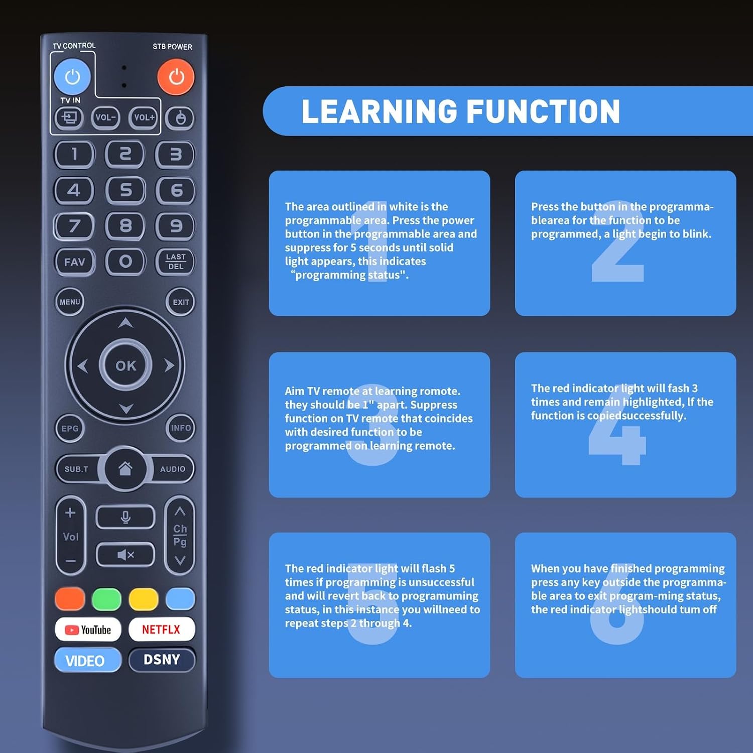 New Backlight Replacement V3 Pro Voice Remote Control for vSeeBox V3/V2/V1/V5 Pro V1 Max V3 Plus WE 2USAT ＆ Elite Series image 5