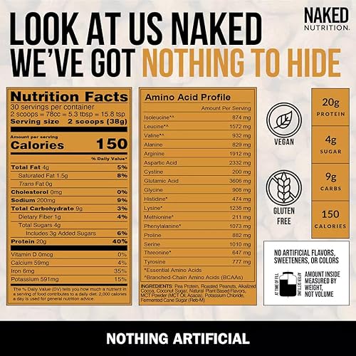 Miniatura 4 de Naked Shake - Proteína en polvo de mantequilla de maní con chocolate, proteína vegana en polvo de granjas estadounidenses y canadienses con aceite