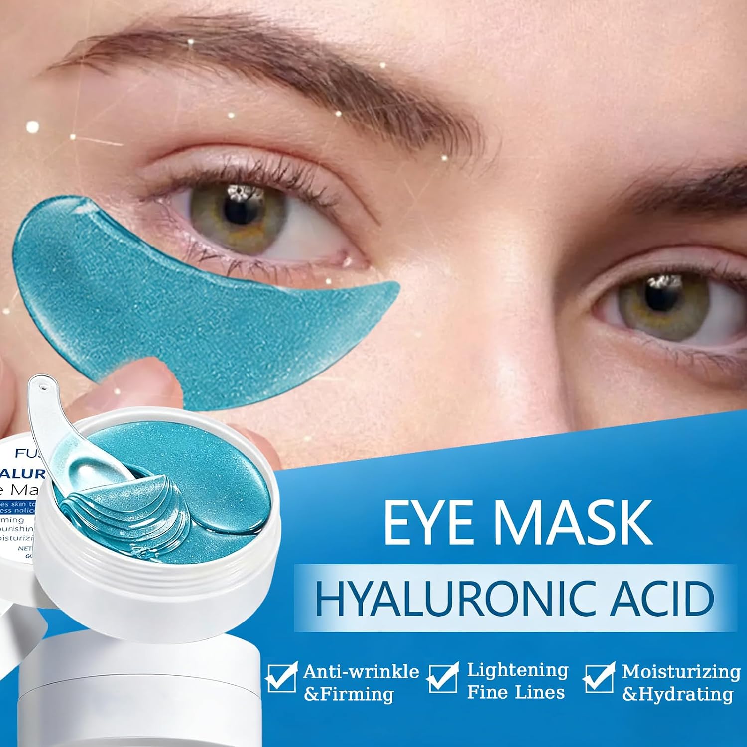 Under Eye Patches Masks-60 PCs for Dark Circles, Puffy Eyes, Fine Lines, Wrinkles, Eye Bags Treatment with Collagen & Hyaluronic Acid - Day & Night Skin Treatment Pads,Moisturizing and Hydrating