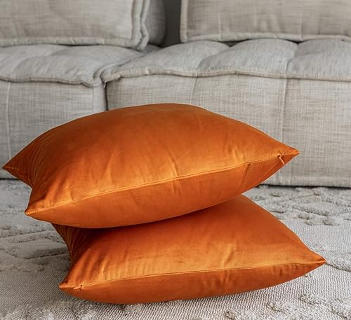 Vista 33 de Juego de 2 fundas de almohada de terciopelo para sofá y cama, 18 x 18 pulgadas, color verde azulado