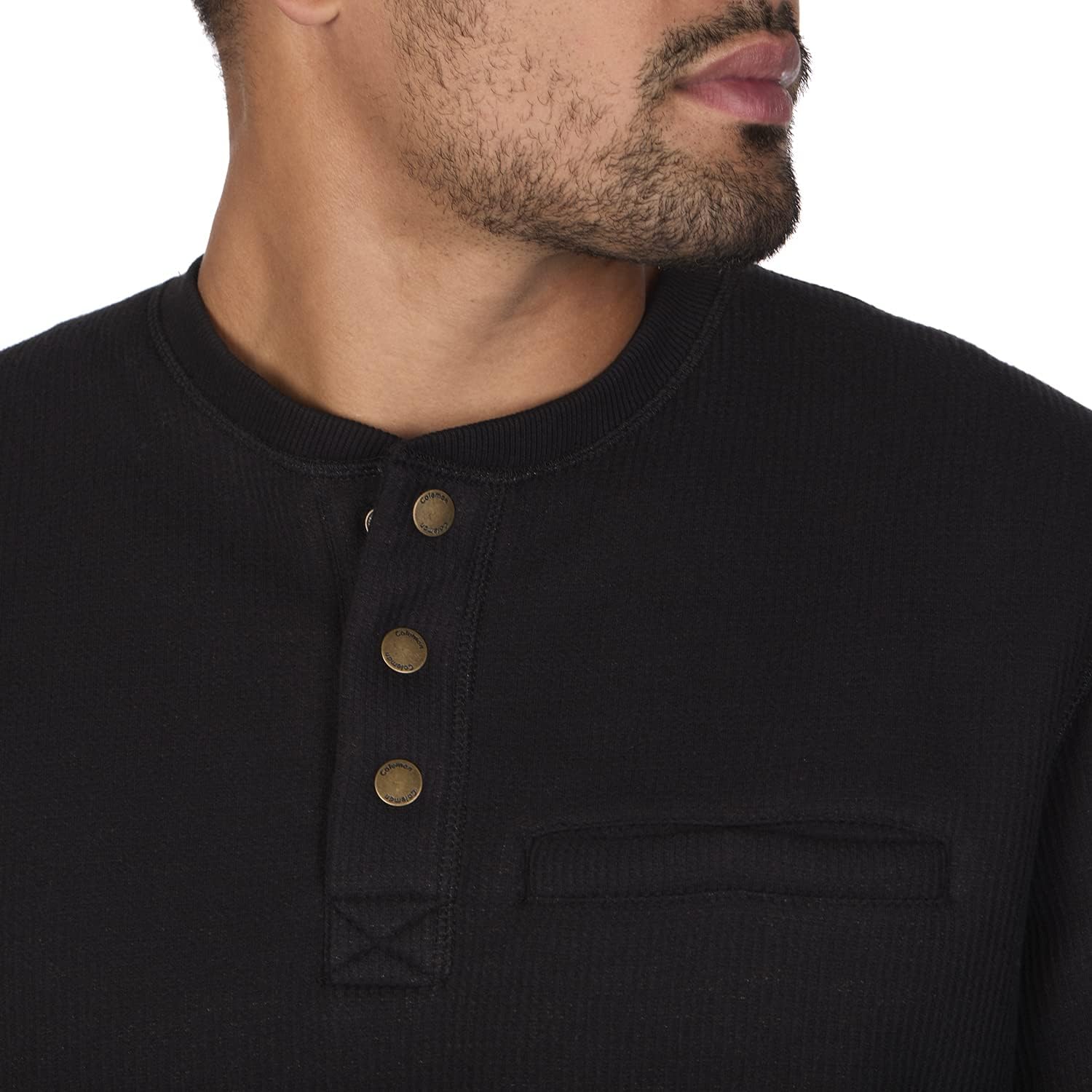Coleman Long-Sleeve Sherpa Lined Waffle Henley Shirts for Men