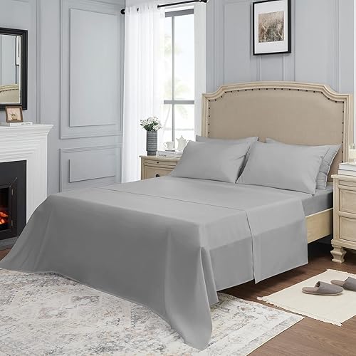 Miniatura 5 de YIYEA Juego de sábanas de microfibra cepillada de 1800 hilos para cama de tamaño individual, extra suaves, con bolsillo profundo, resistentes al