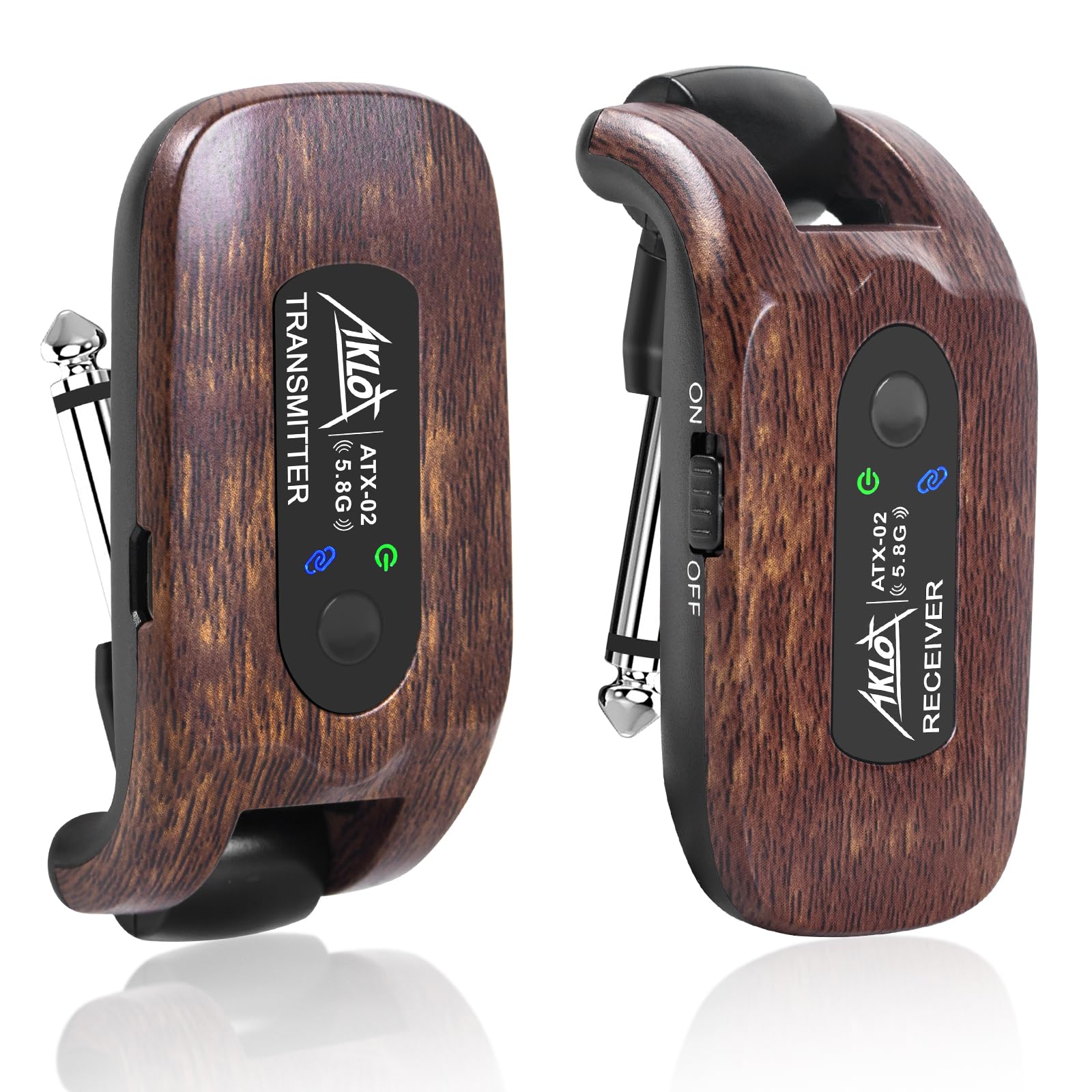 Transmisor y Receptor Inalámbrico de Guitarra,AKLOT 5.8 GHz Sistema Inalámbrico de Guitarra Eléctrica Piezas Batería de Litio Recargable Incorporada Digital para Guitarra Eléctrica Bajo