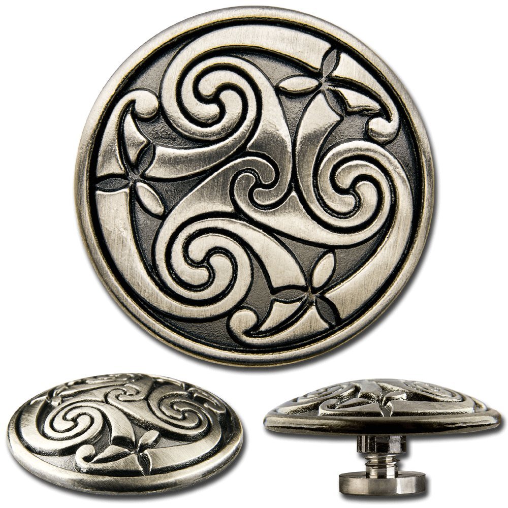 Celtic Concho Decorative Rivets, Screwback Concho, Celtic Spiral No. 1