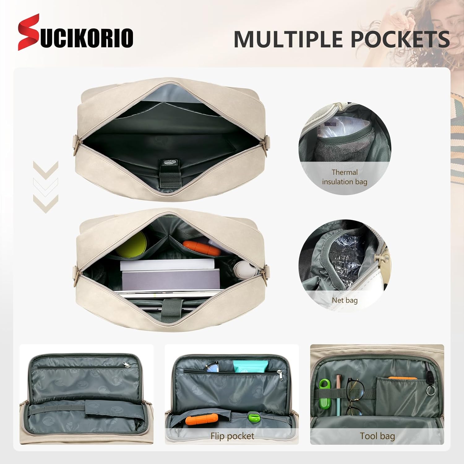 Teacher Tote Bag for Women 17inch PU Leather Laptop Briefcase Nurse Bags Professional Work Bags For Nursing, School, College - Image 6