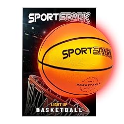 Light Up Basketball - Glow in The Dark Ball - Outdoor Sports Birthday Gift for Boys Ages 8-15 - Kids Teenage Youth Activity - Boy Toys