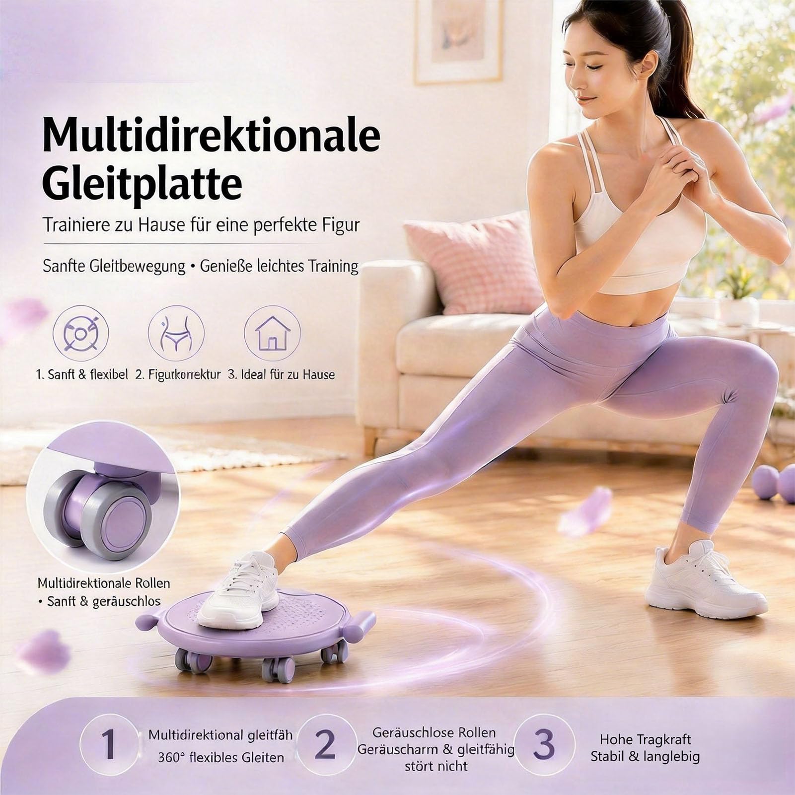 Sliders Fitness mit Latexseile und Verdickte Kniepolster