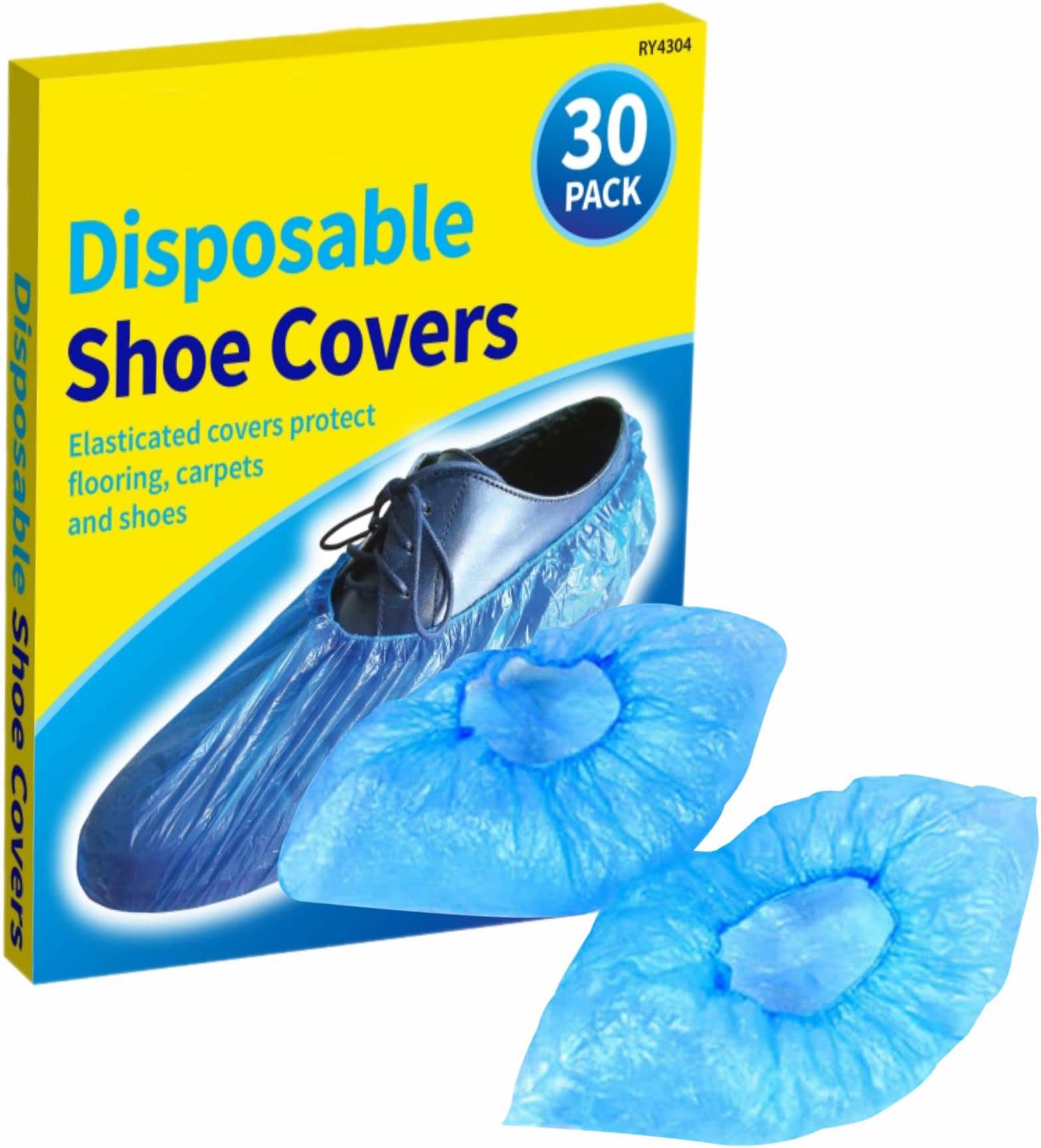 MUIZZDisposable Shoe Covers Boot Safety Cover Waterproof Feet Covering Overshoes Non Slip Protectors Set For Floor Carpet Protection Supplies Kitchen Essentials Home Office Accessories Blue (30Pcs)