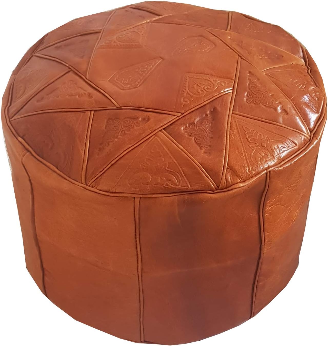 Genuine Leather Moroccan POUFFE Pouf Handmade Ottoman Footstool Non-Stuffed