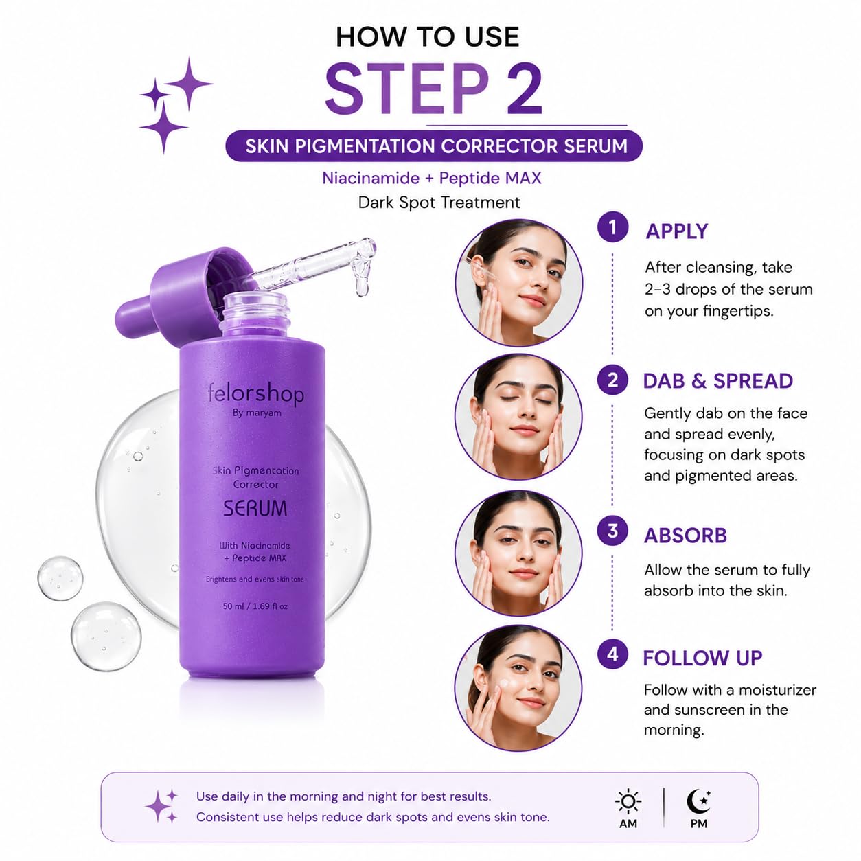 FelorShop Complete Skin Renewal Bundle – Hydrating Facial Cleanser, Dark Spot Corrector Serum & Retinol Collagen Night Serum | Brightening, Anti-Aging & Skin Repair Set - Skin Care Routine for Women image 2