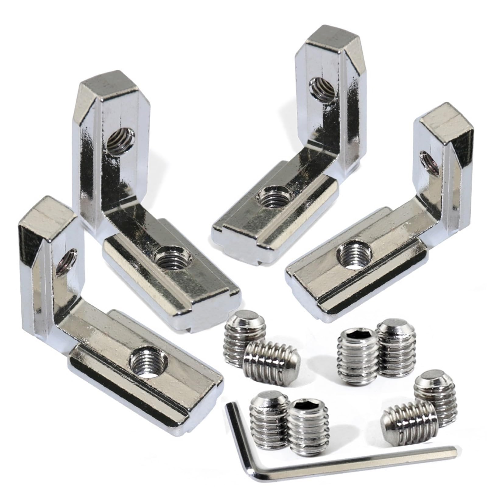 Support d'angle en aluminium robuste pour renforcer l'assemblage de vos profilés à fente en T