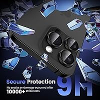 Vista 5 de Tensea Protector de lente de cámara Compatible para iPhone 17 Pro Max/17 Pro/15 Pro Max/15 Pro/16 Pro Max/16 Pro/14 Pro Max/14 Pro, Cubierta