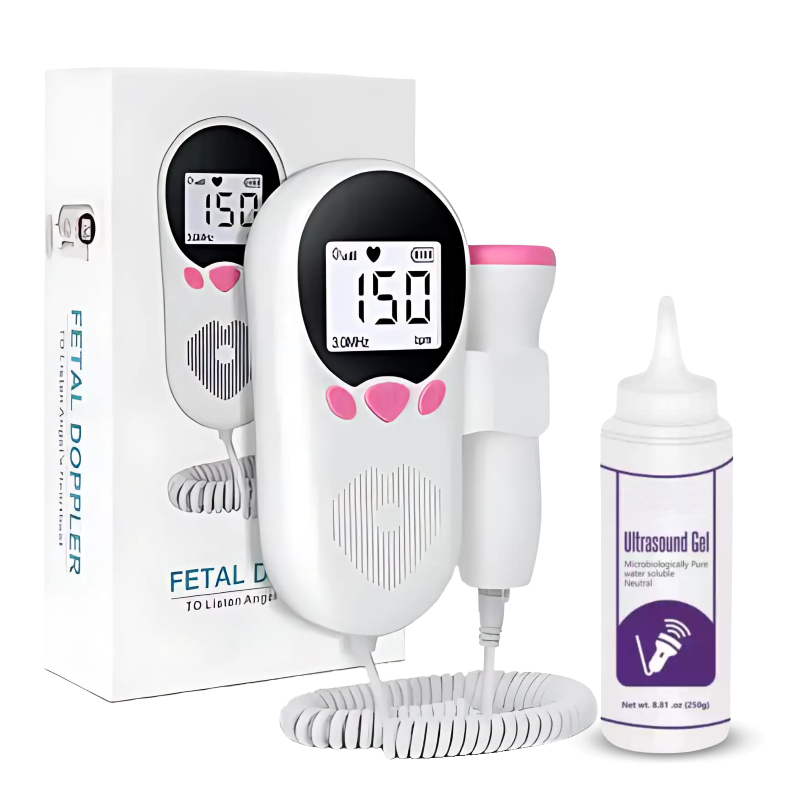 Balson Mini Fetal Doppler Heart Monitor Ultra Sound Device for Preganancy Home Use with Inbuild Speaker, Large Display Size, 250ml Ultra Sound Gel (Pink, 1 Piece) (B0DHVT2D8Y) Amazon Price History, Amazon Price Tracker