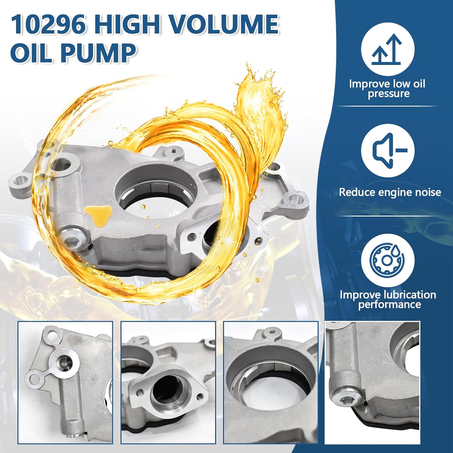 M295 Oil Pump with Water Pump, Timing Chain Fit for 1997-2006 Chevrolet Silverado 1500 Express Suburban GMC Sierra Yukon Cadillac 4.8 5.3 6.0L