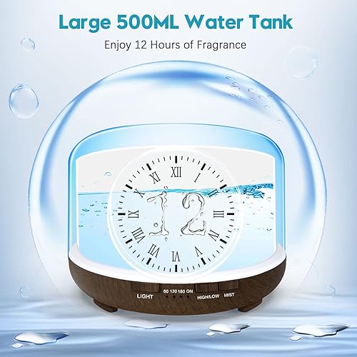 Miniatura 8 de YIKUBEE Difusor, difusor de aceite esencial de 16.9 fl oz, difusor de aceite con control remoto, humidificador de aromaterapia, difusores para el