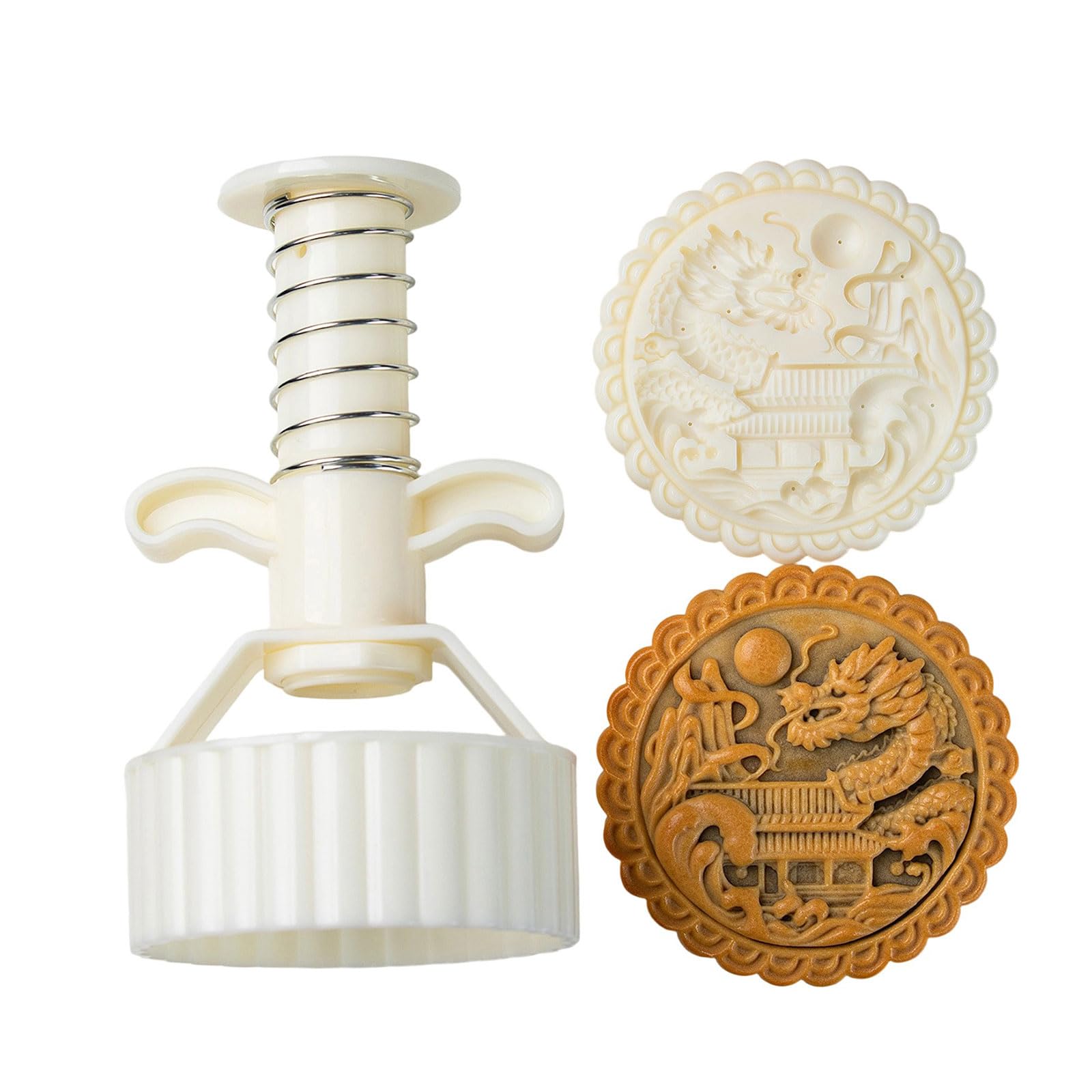 Moule à gâteau de lune 300g et 500g avec motifs lapins et dragons pour pâtisserie traditionnelle