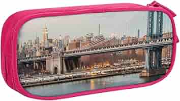 JSTEL Federmäppchen 'I Love New York' – Für Schule, Büro & Reise, Aus PU-Leder, 20x9x6 Cm, Großes Fassungsvermögen