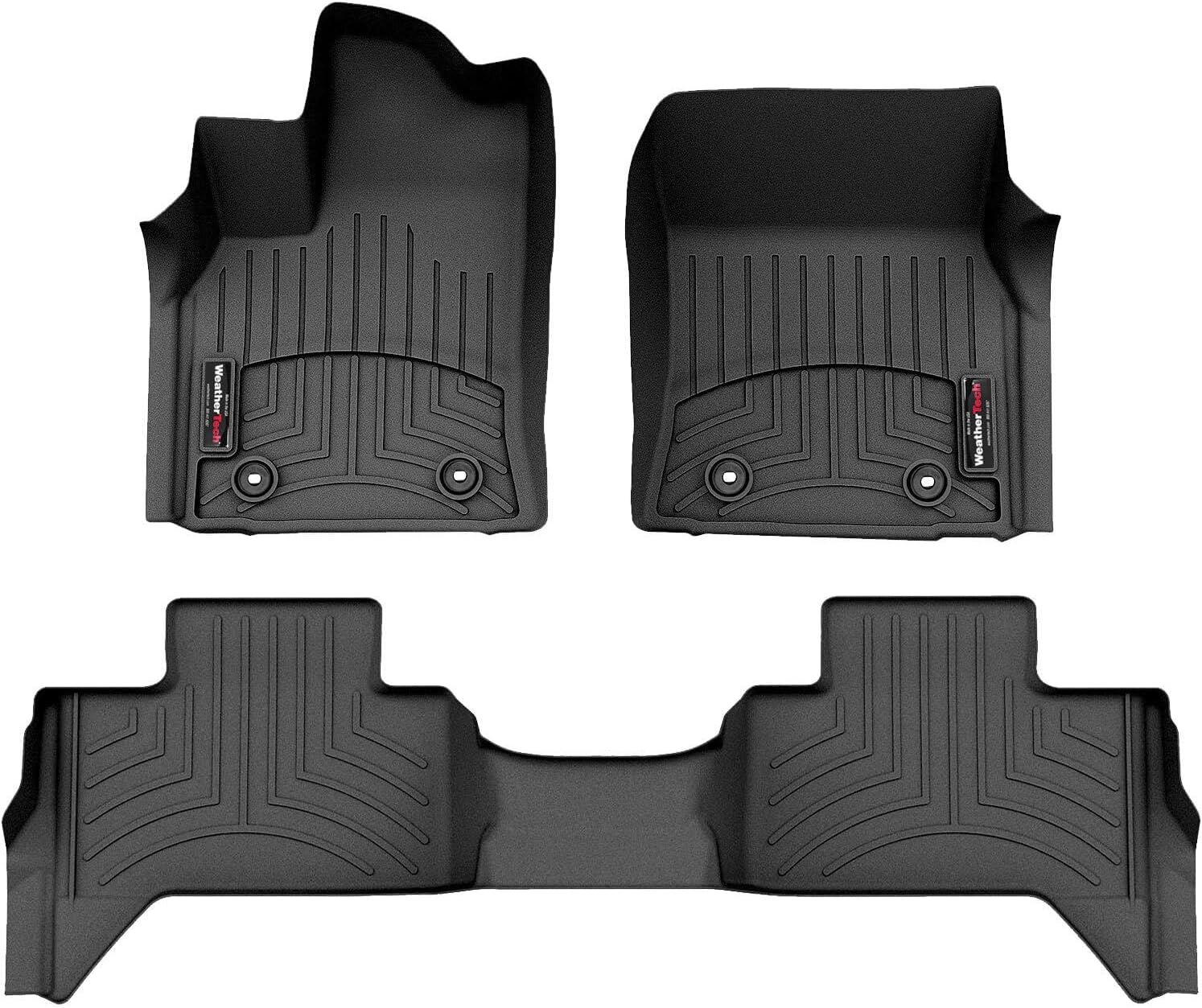 WeatherTech Custom Fit FloorLiners for Toyota Tundra - 1st & 2nd Row (441708-1-3), Black