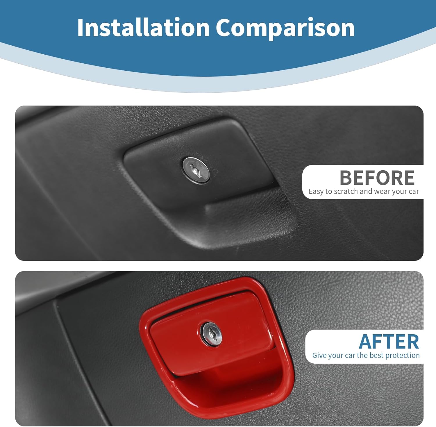 for Durango Red Glove Box Handle Cover Trim for Jeep Grand Cherokee 2011-2020 for Dodge Durango 2011-2020 ABS Interior Accessories 2pcs