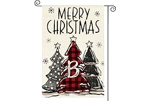 AVOIN colorlife Merry Christmas Tree Monogram Letter B Garden Flag 12x18 Inch...