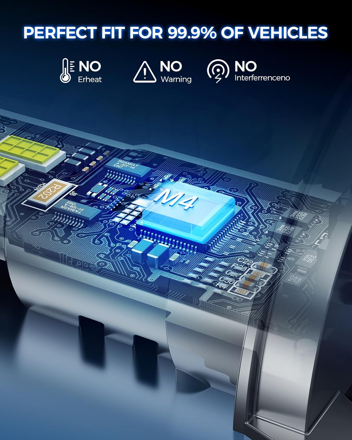 Marsauto 9004 LED Light Bulbs, 70,000LM 1200% Super Brightness 6500K White, No Adapter Required, Non-Polarity Anti Flicker, 1:1 Mini Size, Plug-N-Play, Pack of 2