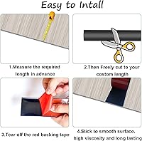 Vista 3 de Tira de transición de piso y autoadhesivo para piso de vinilo para bordes de piso, laminado para cubrir huecos de piso