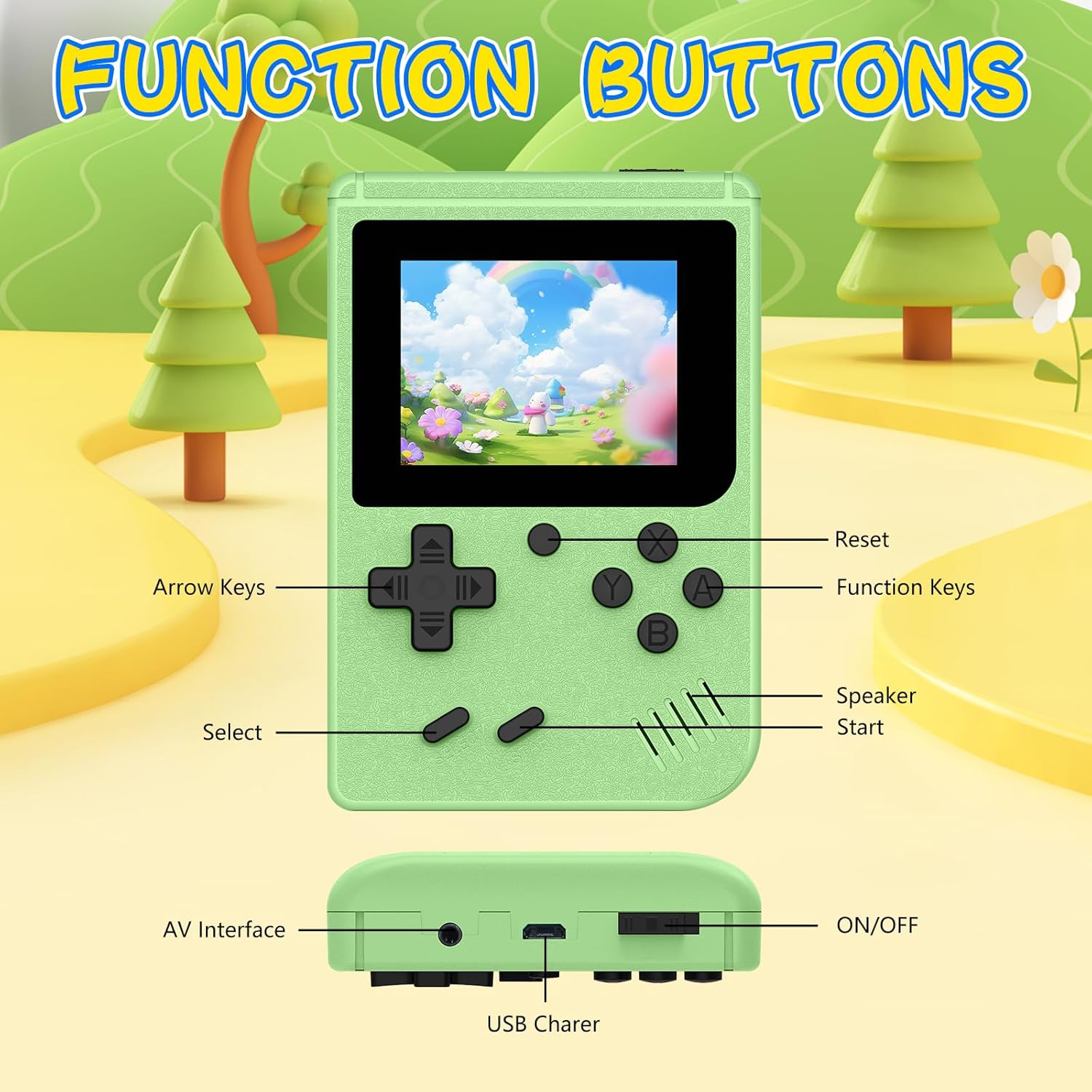 Retro Gaming Console, Built-in 400 Classic Retro Game Console, 3.0 Inch IPS Screen Retro Handheld Game Console, 1020mAh Rechargeable Battery, Portable Arcade Video Gaming Console (Green) 6 71PgLEBR2CL. SL1500