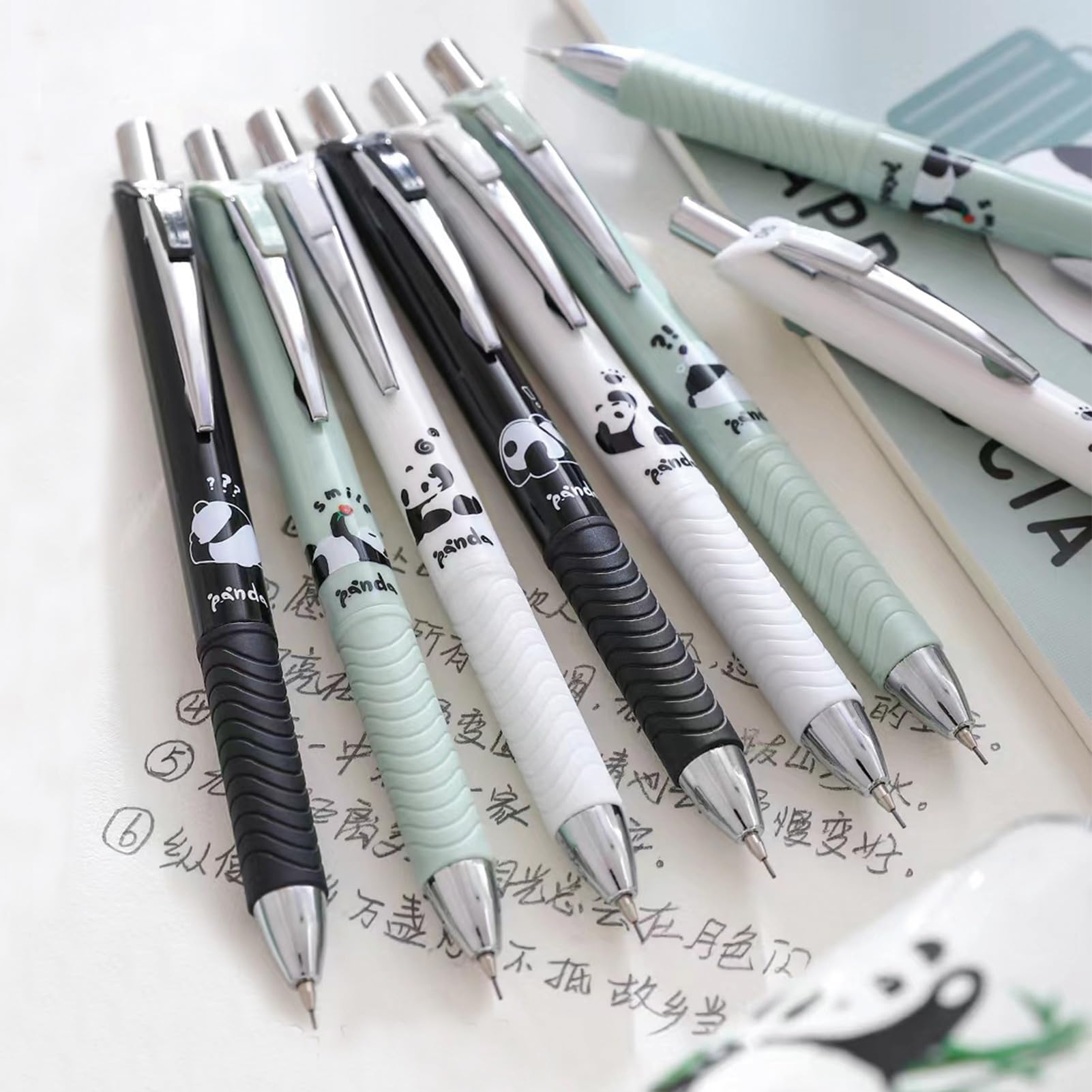 Amazon.co.jp: MOZXIRZ シャープペンシル 6本 0.5mm かわいいパンダ