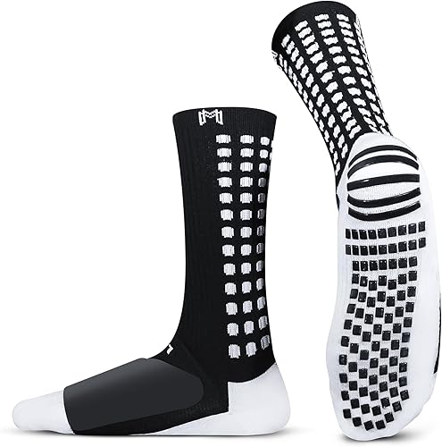MediCaptain Lite - Calcetín de agarre atlético protector con acolchado metatarsiano, protección contra golpes, almohadillas de agarre