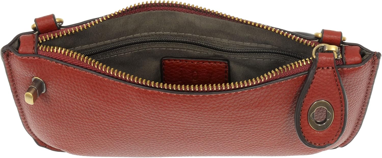 Joy Susan Womens Vegan Leather Mini Crossbody Wristlet Clutch - New Garnet