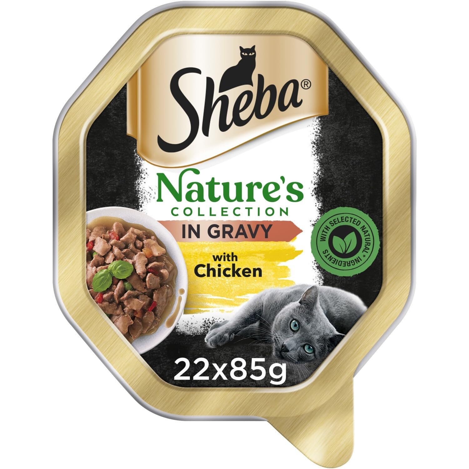 Sheba Natures Collection Adult Wet Cat Food Trays with Chicken and Red Pepper in Gravy 22 x 85g