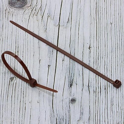 Miniatura 3 de Mini Skater Bridas de nailon multiusos de 4 pulgadas (4 pulgadas, 200 unidades, marrón oscuro)