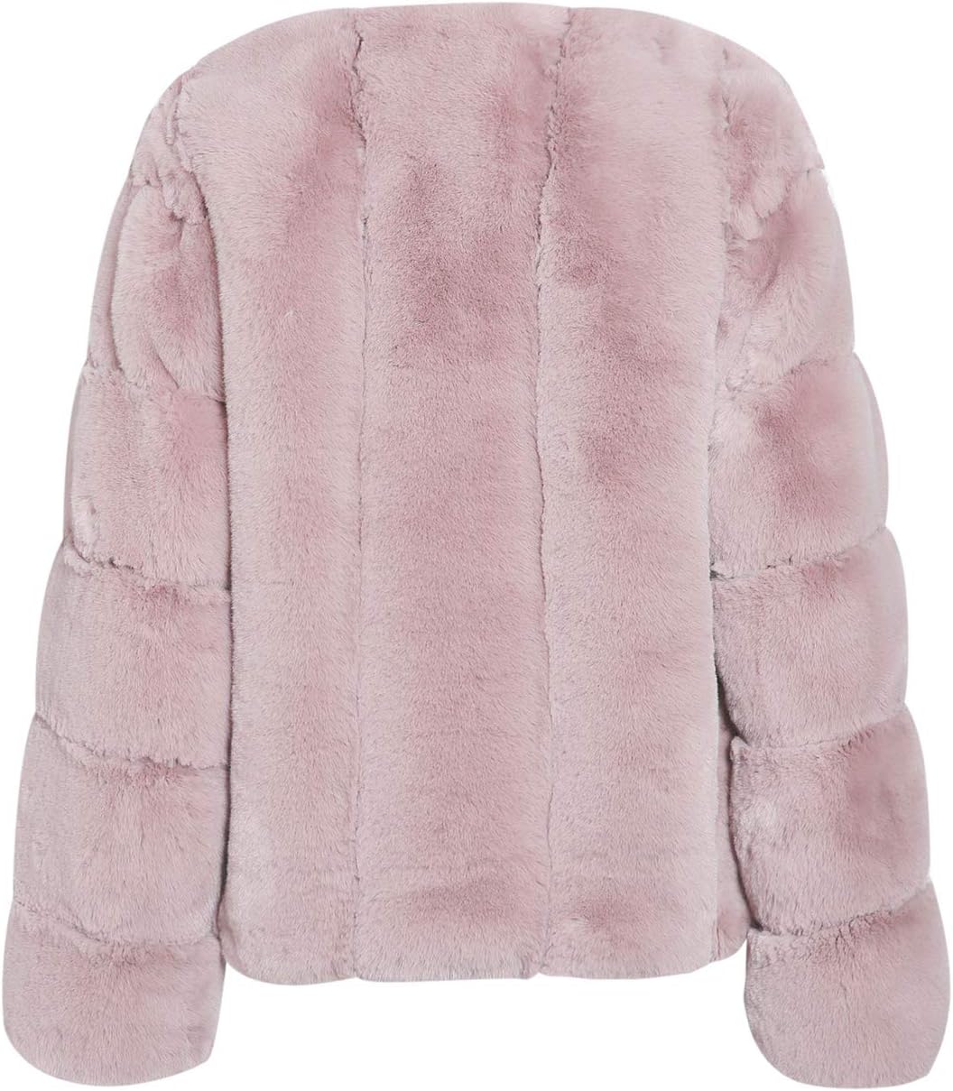 BerryGo Women's Long Sleeve Open Front Fuzzy Faux Fur Coat - Image 5