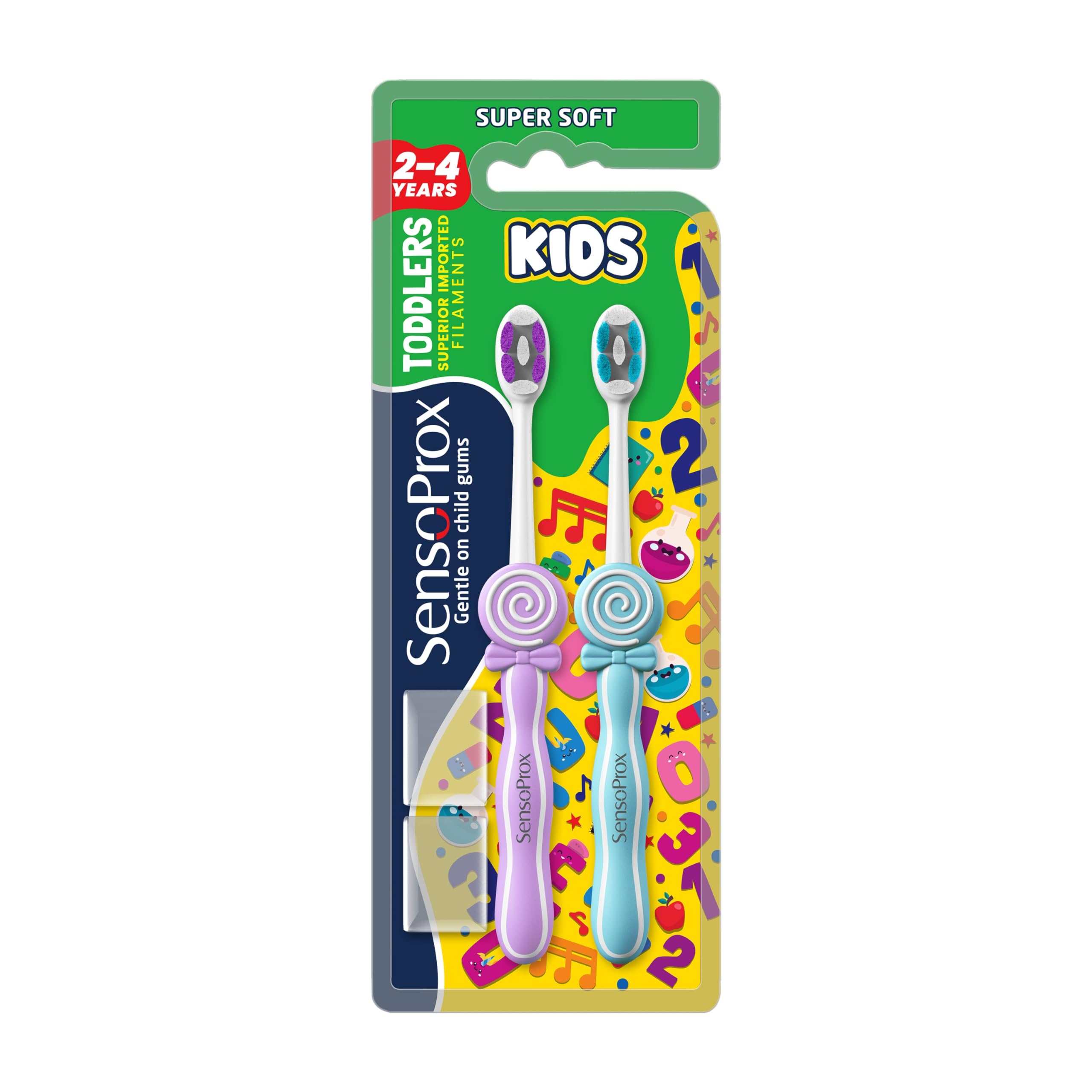 SensoProx Kids Boys and Girls Toddlers Toothbrush - Oral Care, Combo of 2, Blue & Purple-picture-26