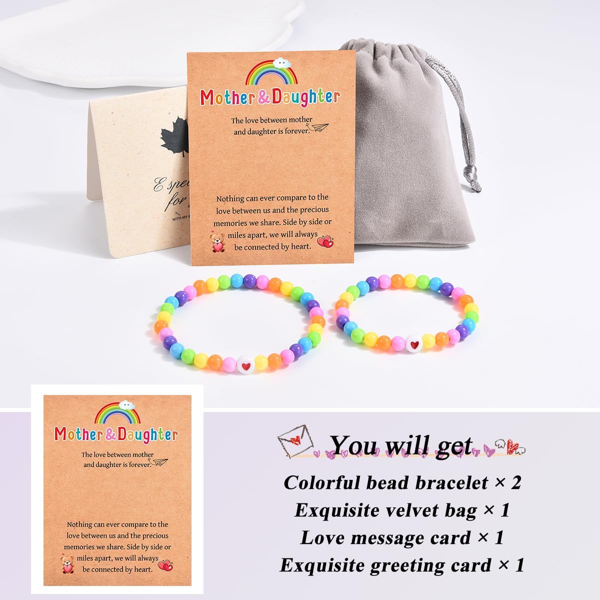 First Day of School Preschool Kindergarten Bracelet Mommy and Me, Mother Daughter Matching Bracelets, Back to School Gifts for Daughter from Mom - Image 5