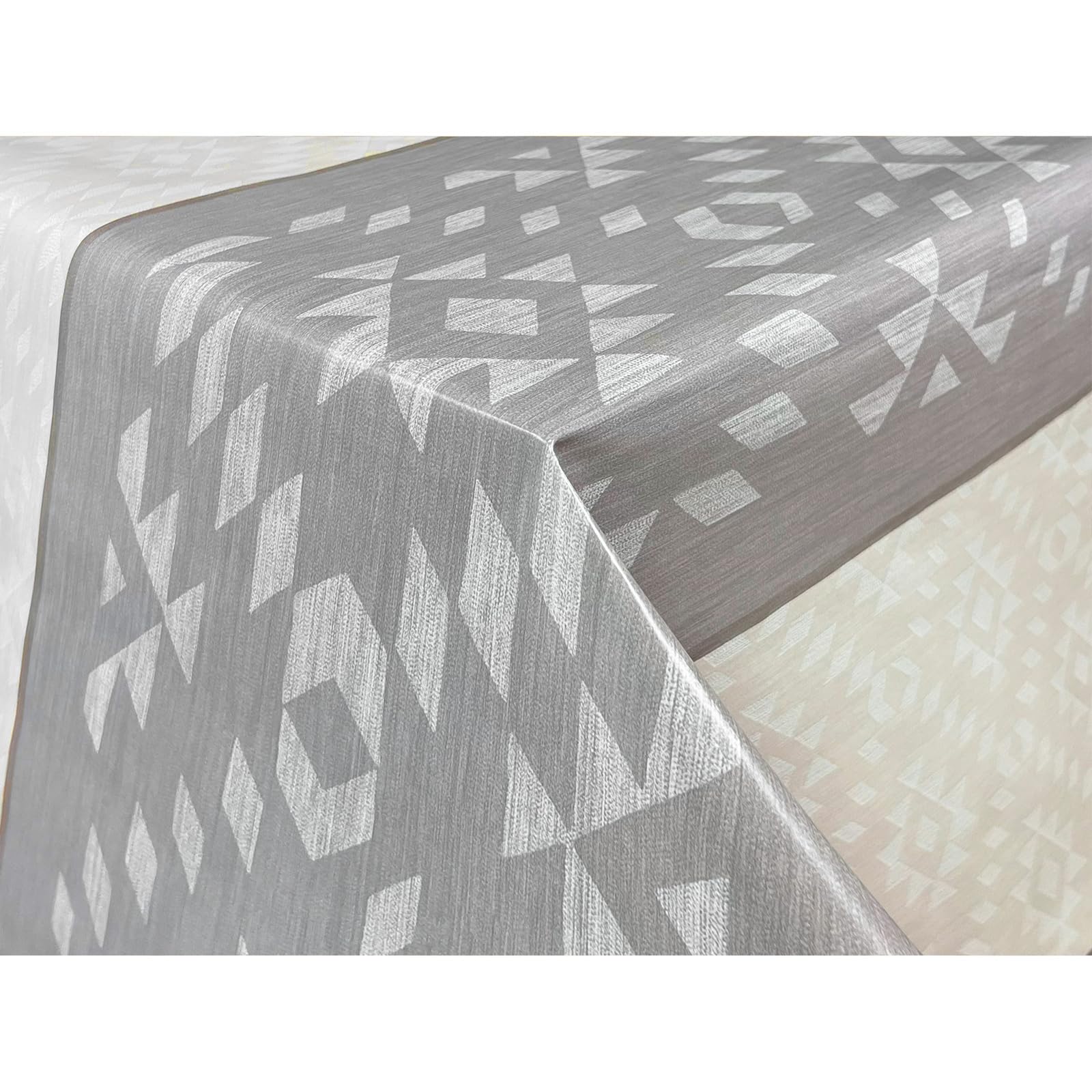 DecoMeister Mantel Antimanchas 140x1000 cm - Hule Impermeable para Mesa de Comedor y Jardín - Apto para Alimentos - Protector de Mesa Rectangular - Ideal para Cocina y Exterior - Retro Beige