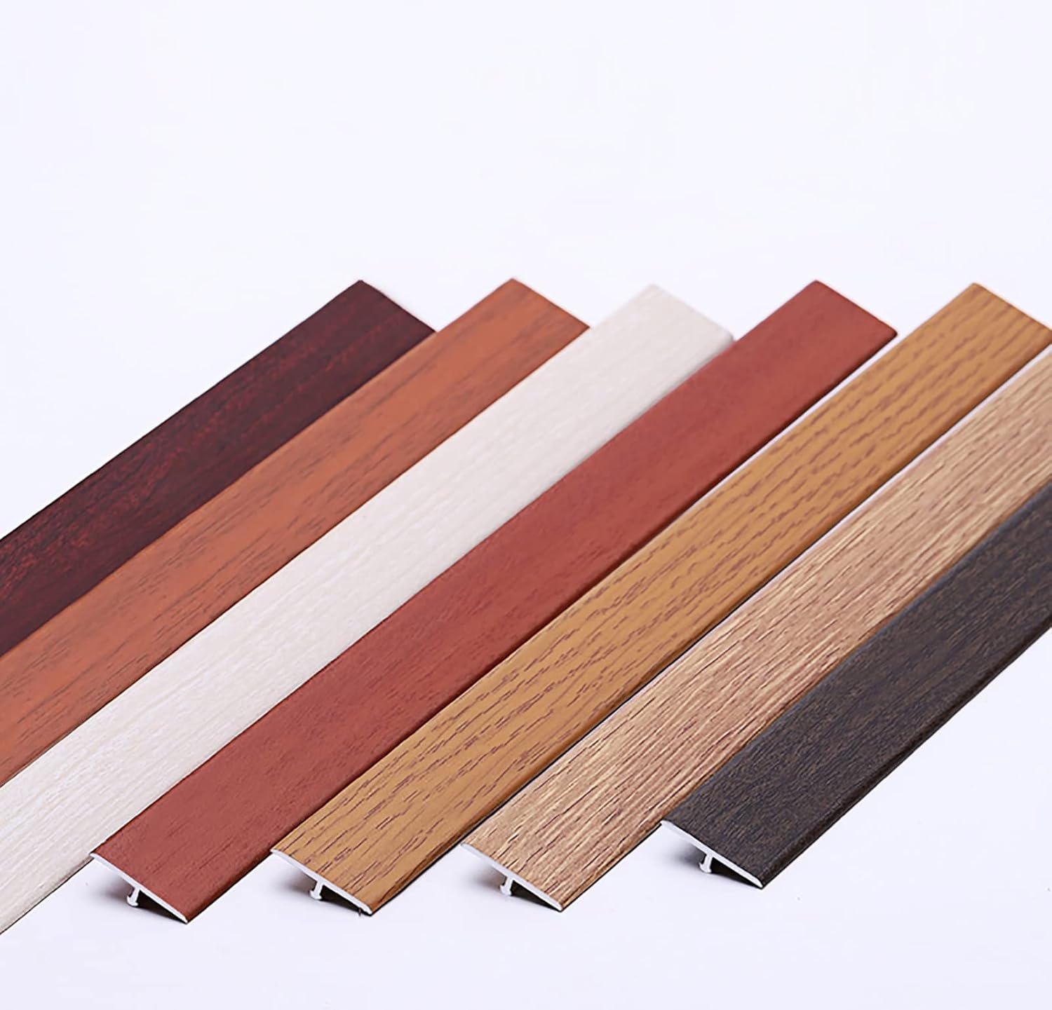 4cm Wide Transition Strip Flat Wood Grain Threshold Strip for Floors of Equal Height Edge Trim Strip of Durable and Waterproof mats (Style 3)