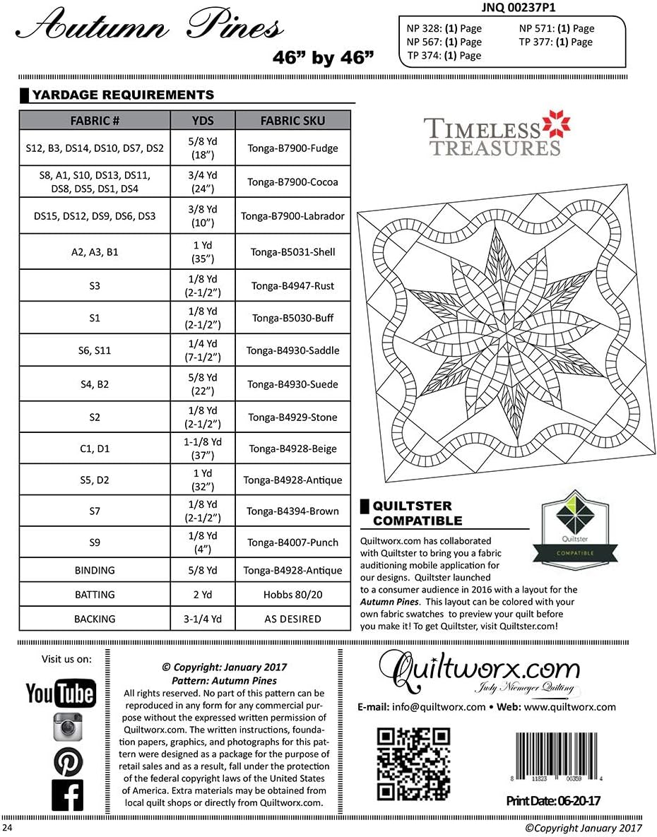 Autumn Pines Quilt Pattern by Quiltworx
