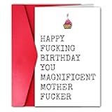 Esivelo Rude Birthday Card for Men, Funny Birthday Card for Best Male Female Friend, Humor Bday Gift (Magnificent)
