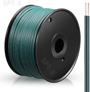Kanayu 250 ft Green Wire 18/2 Electrical Wire 18AWG Blank Lighting Christmas Landscape Wire for Outdoor Indoor Light and Lamp Extension Cable(SPT-2)