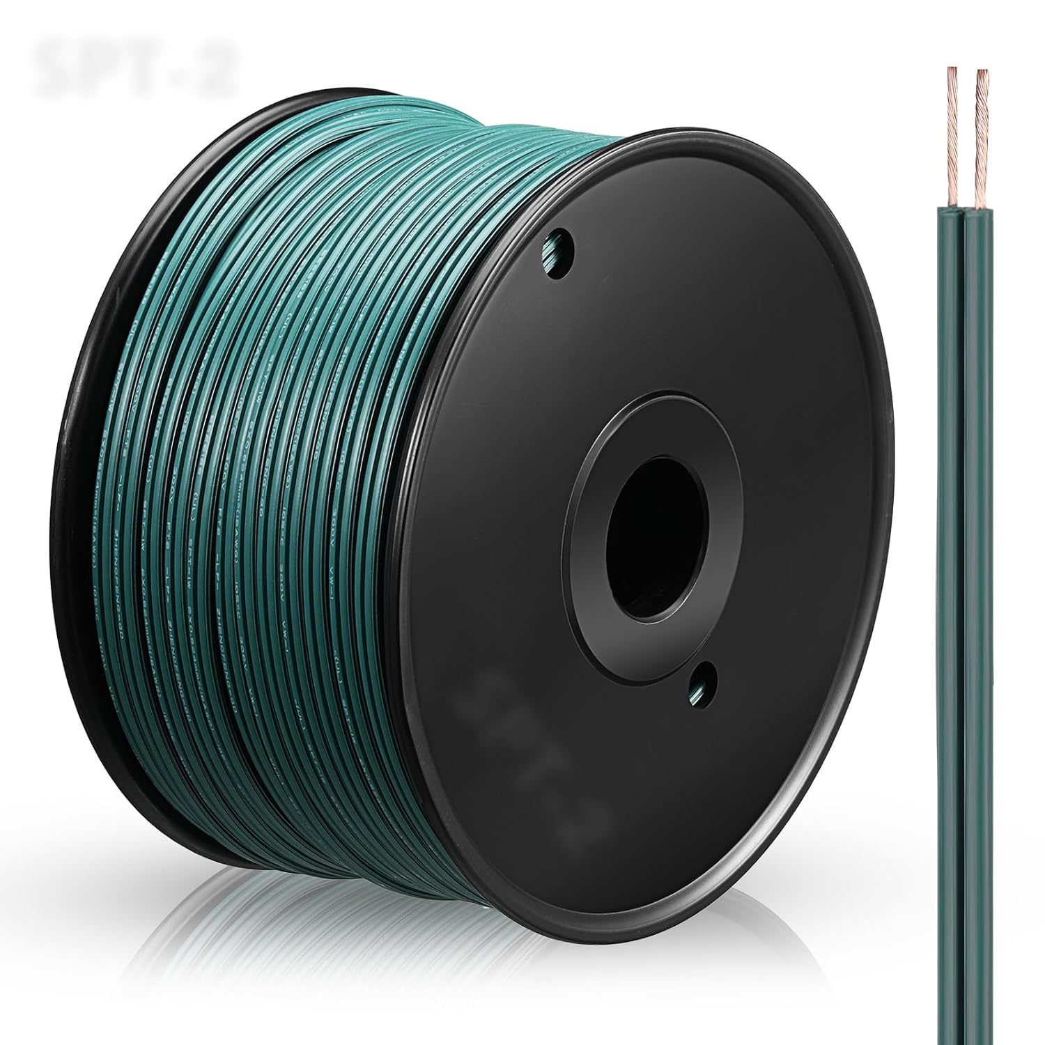 Kanayu 250 ft Green Wire 18/2 Electrical Wire 18AWG Blank Lighting Christmas Landscape Wire for Outdoor Indoor Light and Lamp Extension Cable (SPT-1)