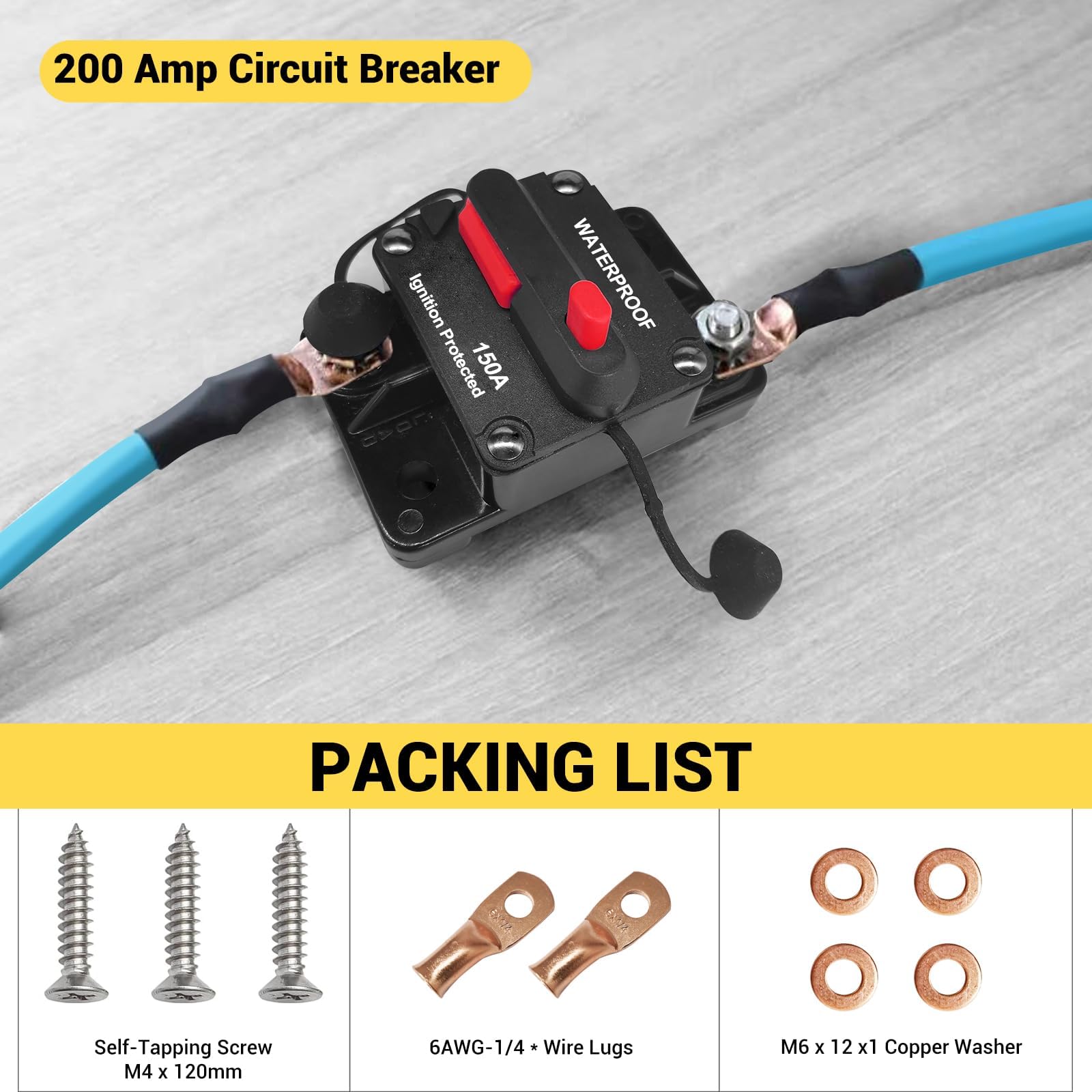 150 Amp Marine Circuit Breaker - DC 12V-48V -6 150 Amp Marine Circuit Breaker - DC 12V-48V -6