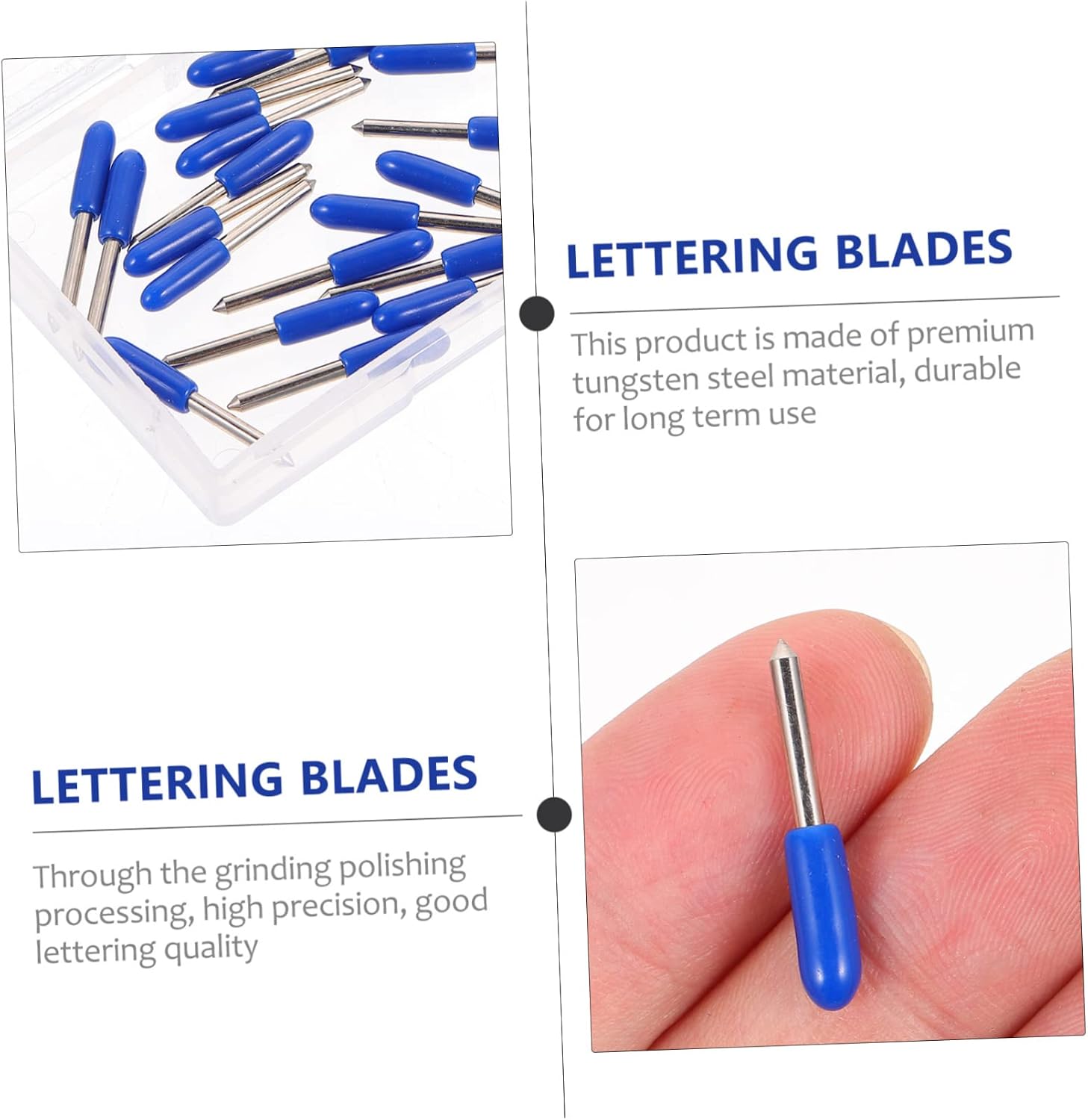 Housoutil 20pcs Tungsten Steel Lettering Cutters for Craft Cutting Machines Precision Cutting Blades for DIY Projects and Scrapbooking