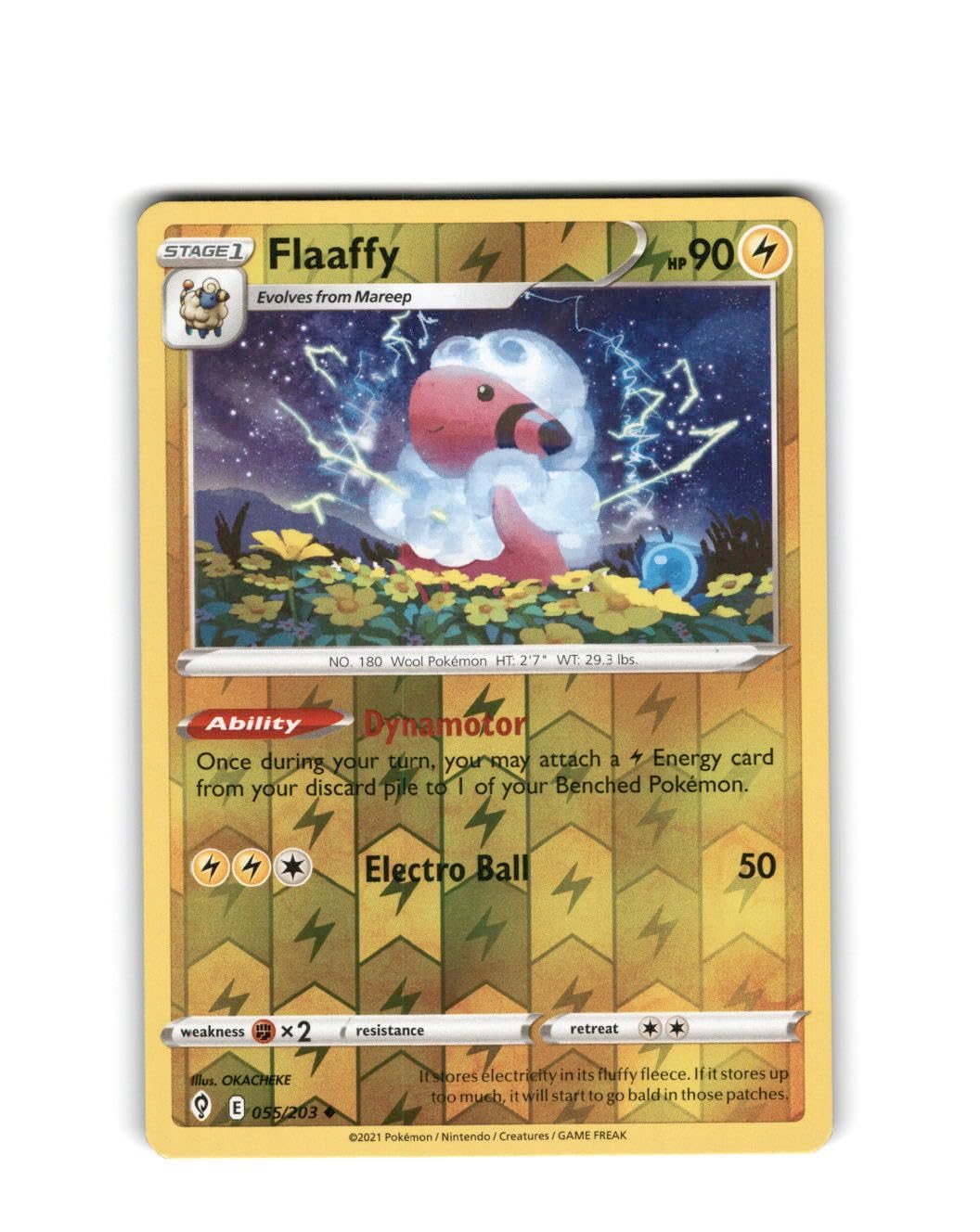 Pokemon - Flaaffy 055/203 - Evolving Skies - Reverse Foil - Single Card